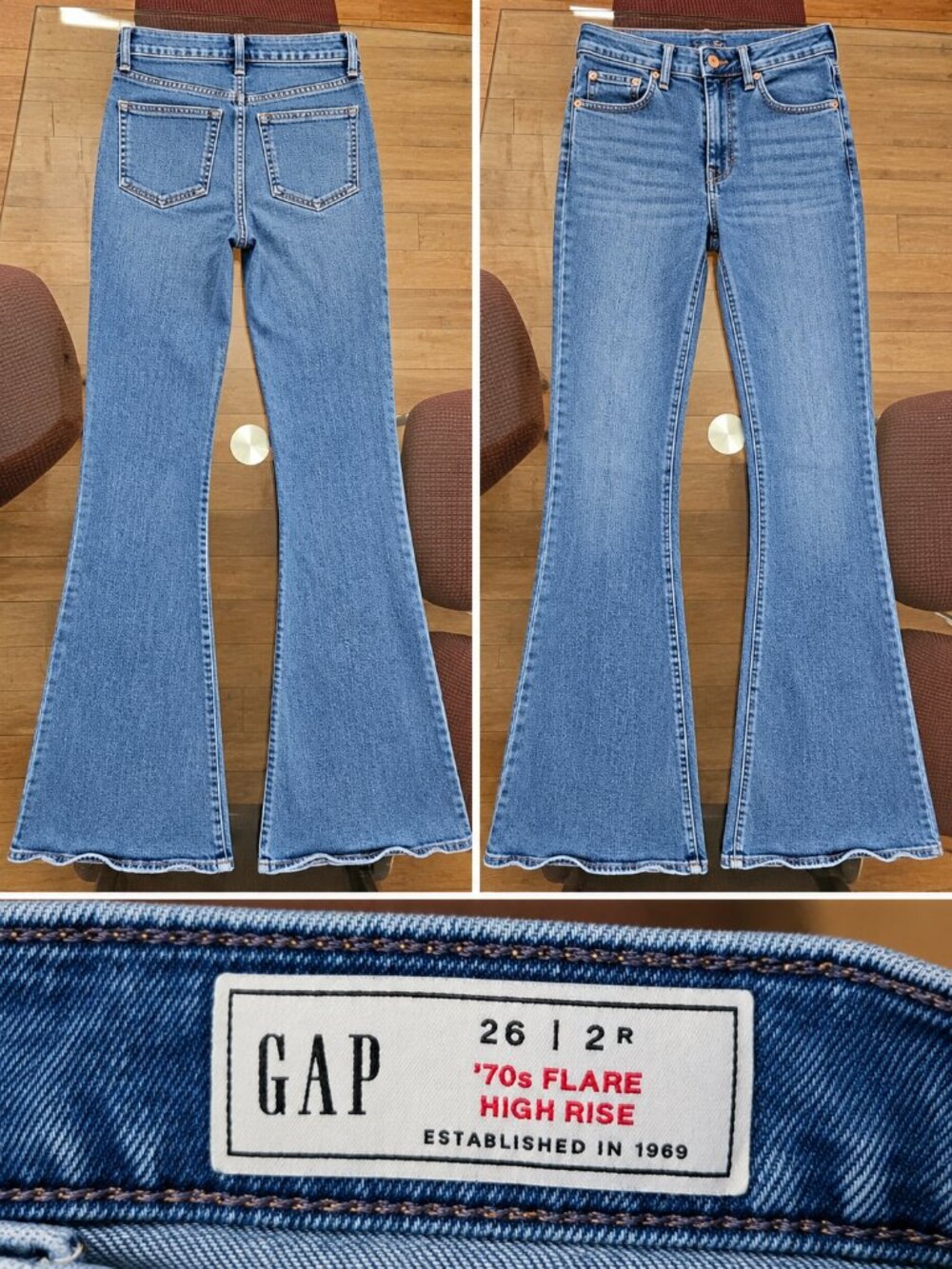 GAP '70s FLARE HIGH RISE Jeans - Blue Medium Wash - Size 2 / 26